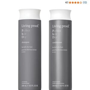 Living Proof Perfect Hair Day Shampoo and Conditioner - Gray and White